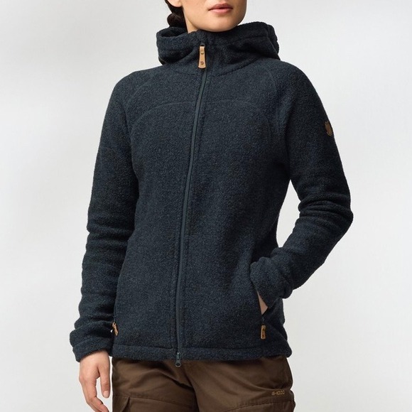 Fjallraven Women's Kaitum Fleece Zip-Up Hoodie, Dark Grey (Sz XS) - Picture 1 of 11